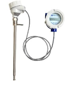 Fox Thermal remote-style insertion flow meter with separate enclosure and junction box